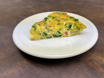 Leek, Spinach, Beet Frittata